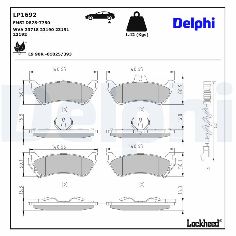 Гальмівні колодки дискові DELPHI LP1692 - zapix