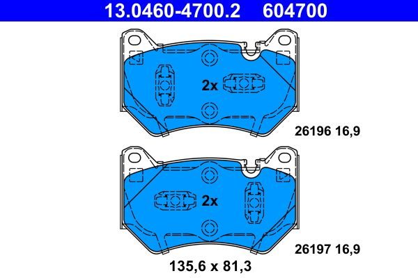Гальмівні колодки дискові ATE 13046047002 - zapix