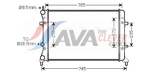 Радіатор охолодження двигуна AVA QUALITY COOLING VN2359 - zapix