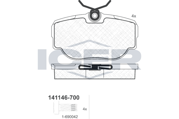 Гальмівні колодки дискові ICER 141146700 - zapix