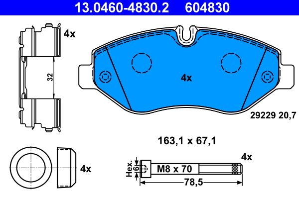 Гальмівні колодки дискові ATE 13046048302 - zapix