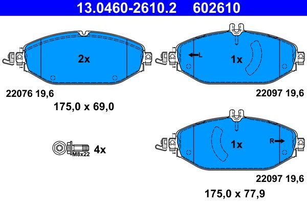 Гальмівні колодки дискові ATE 13046026102 - zapix