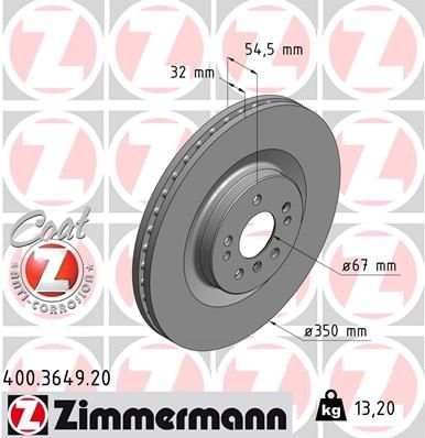 Гальмівний диск ZIMMERMANN 400364920 - zapix