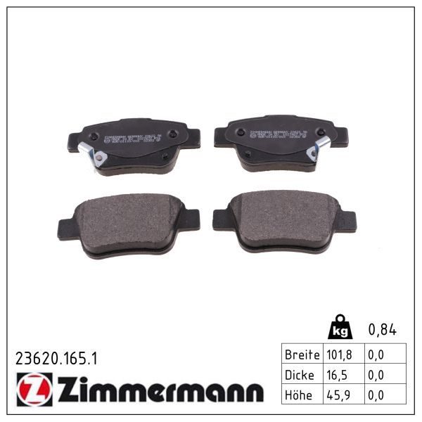 Гальмівні колодки дискові ZIMMERMANN 236201651 - zapix