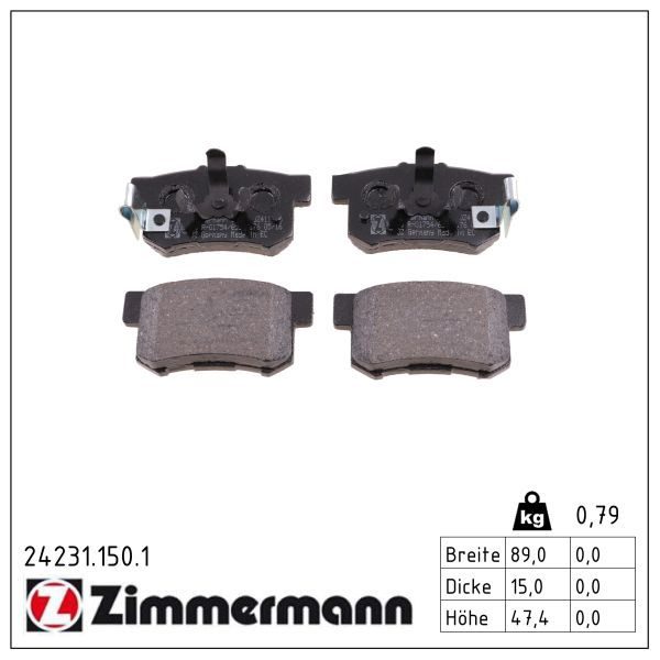 Гальмівні колодки дискові ZIMMERMANN 242311501 - zapix