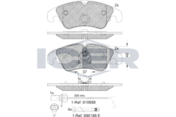 Гальмівні колодки дискові ICER 181862202 - zapix