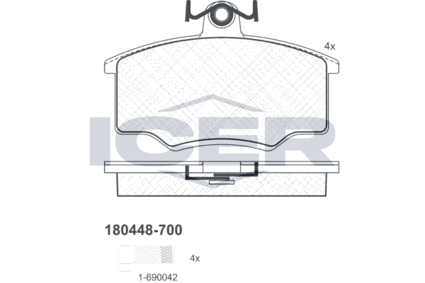 Гальмівні колодки дискові ICER 180448700 - zapix