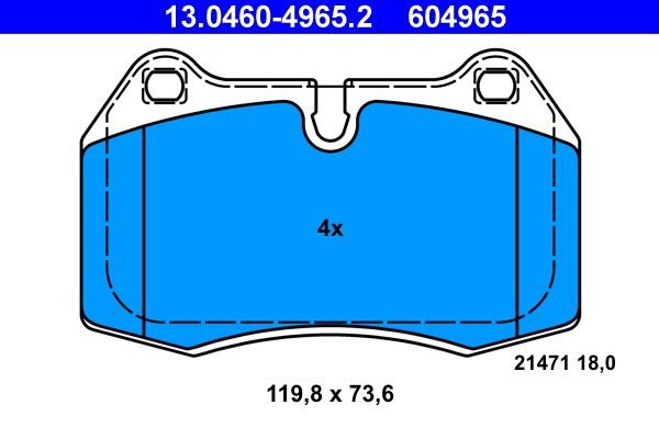 Гальмівні колодки дискові ATE 13046049652 - zapix