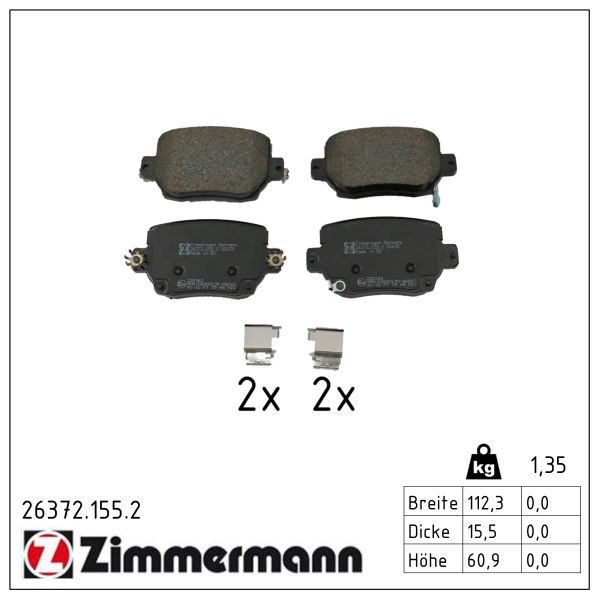 Гальмівні колодки дискові ZIMMERMANN 263721552 - zapix