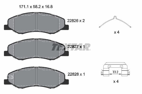 Гальмівні колодки дискові TEXTAR 2282601 - zapix