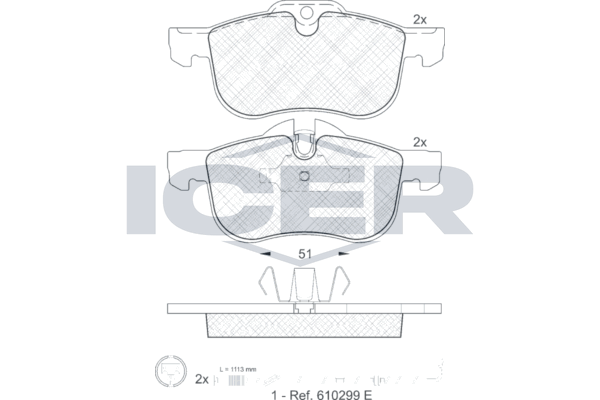 Гальмівні колодки дискові ICER 181335203 - zapix