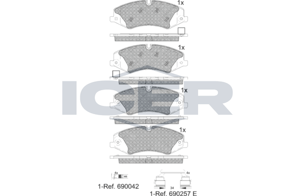Гальмівні колодки дискові ICER 181957203 - zapix