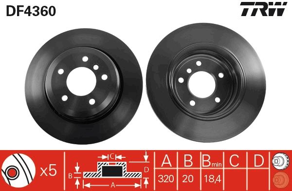 Гальмівний диск TRW DF4360 - zapix