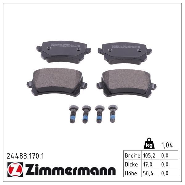 Гальмівні колодки дискові ZIMMERMANN 244831701 - zapix