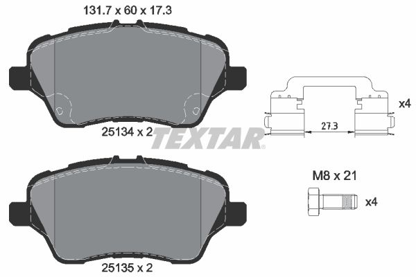 Гальмівні колодки дискові TEXTAR 2513402 - zapix