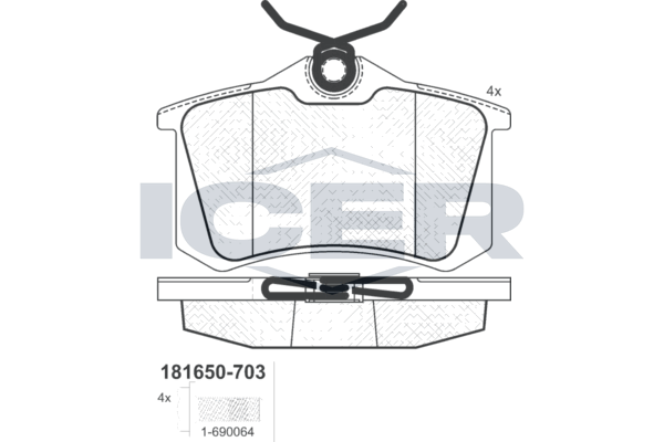Гальмівні колодки дискові ICER 181650703 - zapix