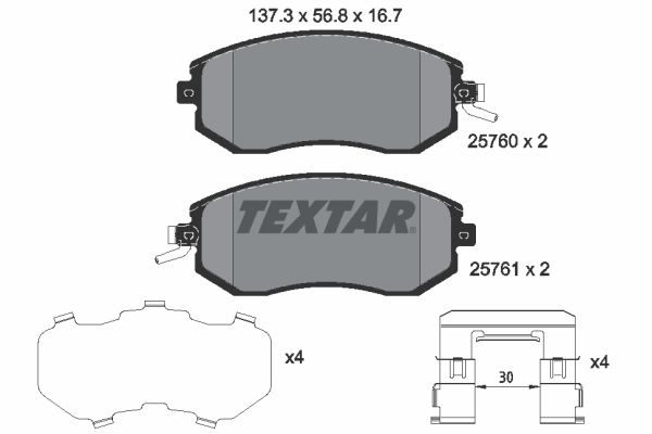 Гальмівні колодки дискові TEXTAR 2576001 - zapix