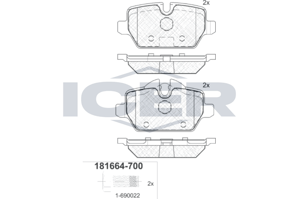 Гальмівні колодки дискові ICER 181664700 - zapix