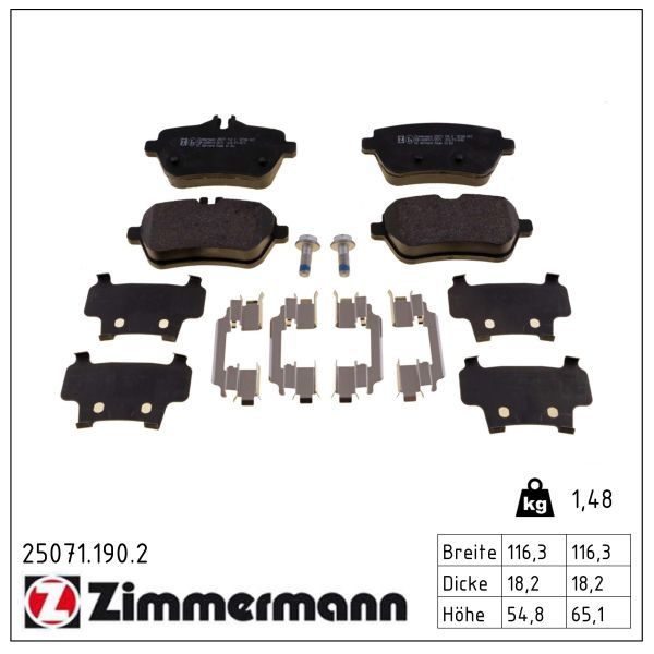Гальмівні колодки дискові ZIMMERMANN 250711902 - zapix