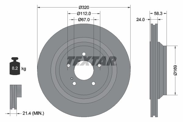 Гальмівний диск TEXTAR 92160705 - zapix