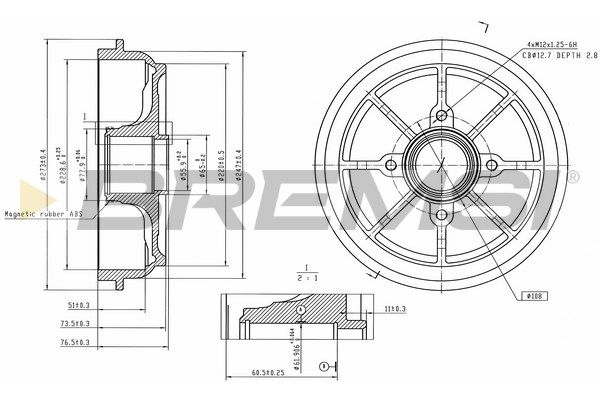 Гальмівний барабан BREMSI CR5740 - zapix