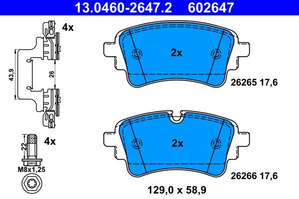 Гальмівні колодки дискові ATE 13046026472 - zapix