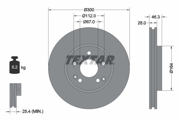 Гальмівний диск TEXTAR 92106005 - zapix