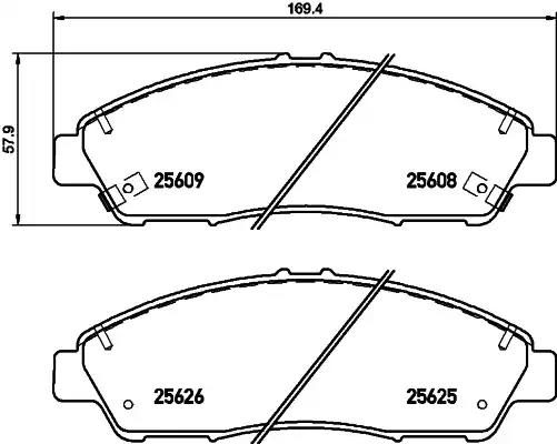 Гальмівні колодки дискові HELLA PAGID 8DB355020211 - zapix
