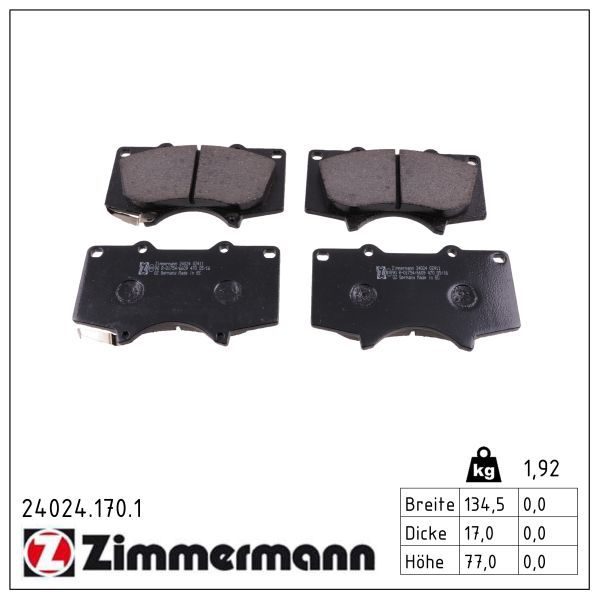 Гальмівні колодки дискові ZIMMERMANN 240241701 - zapix