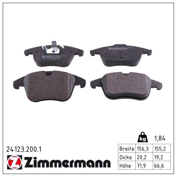 Гальмівні колодки дискові ZIMMERMANN 241232001 - zapix