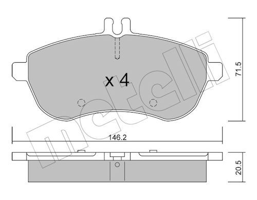 Гальмівні колодки дискові METELLI 2206650 - zapix