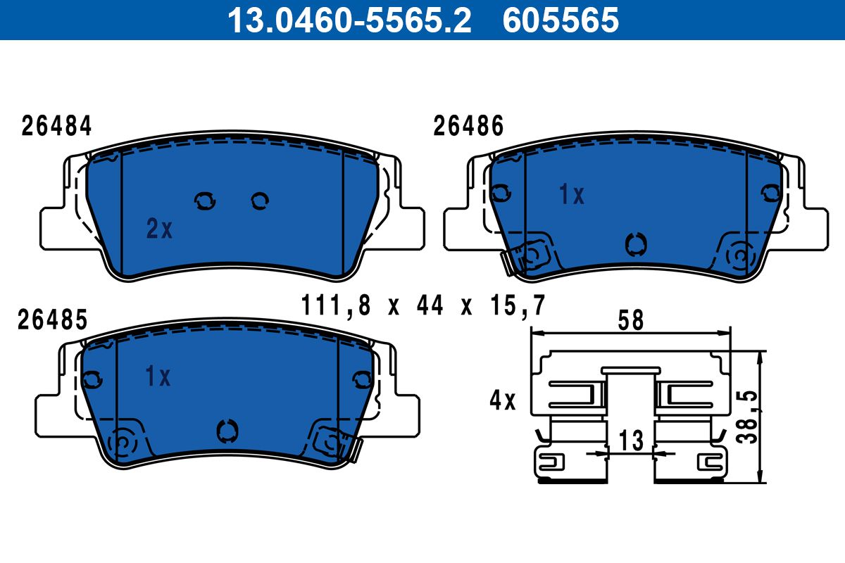 Гальмівні колодки дискові ATE 13046055652 - zapix