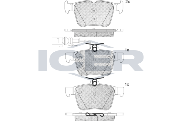 Гальмівні колодки дискові ICER 182098203 - zapix