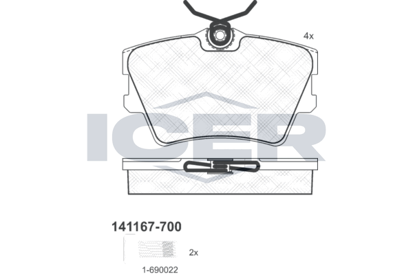 Гальмівні колодки дискові ICER 141167700 - zapix