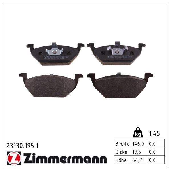 Гальмівні колодки дискові ZIMMERMANN 231301951 - zapix
