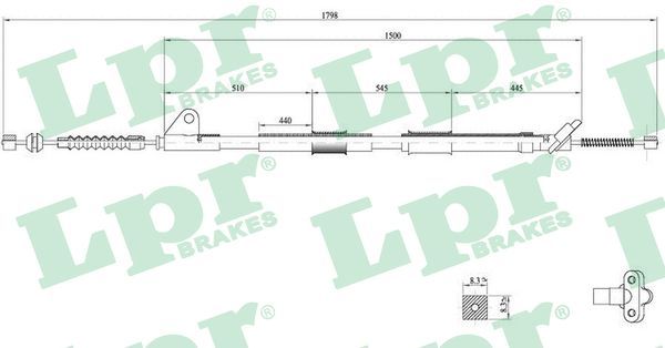 Трос ручного гальма LPR C0857B - zapix