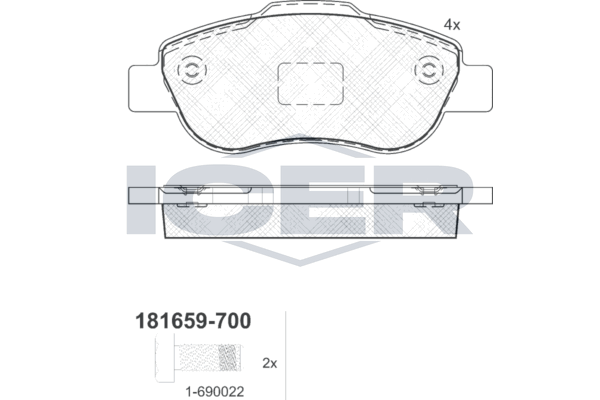 Гальмівні колодки дискові ICER 181659700 - zapix