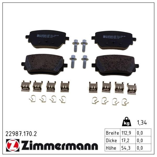 Гальмівні колодки дискові ZIMMERMANN 229871702 - zapix