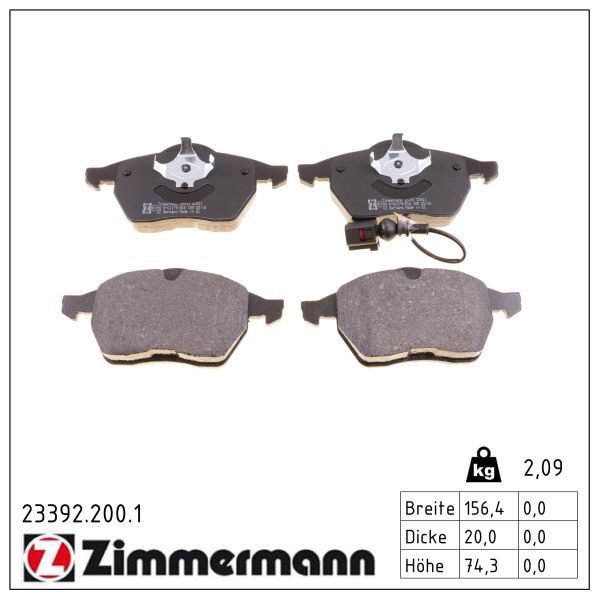 Гальмівні колодки дискові ZIMMERMANN 233922001 - zapix