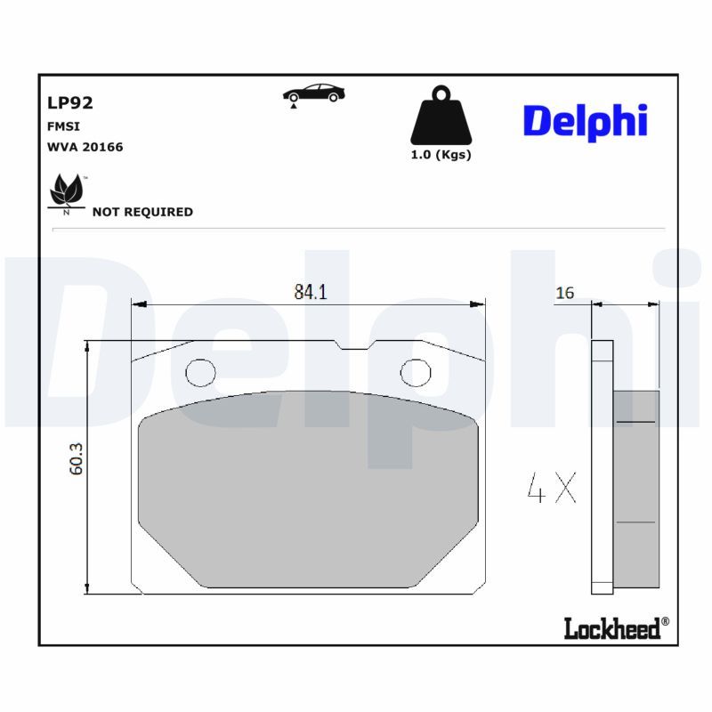 Гальмівні колодки дискові DELPHI LP92 - zapix