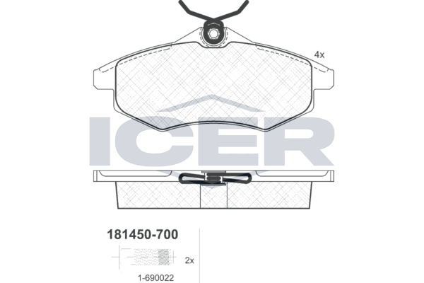 Гальмівні колодки дискові ICER 181450700 - zapix