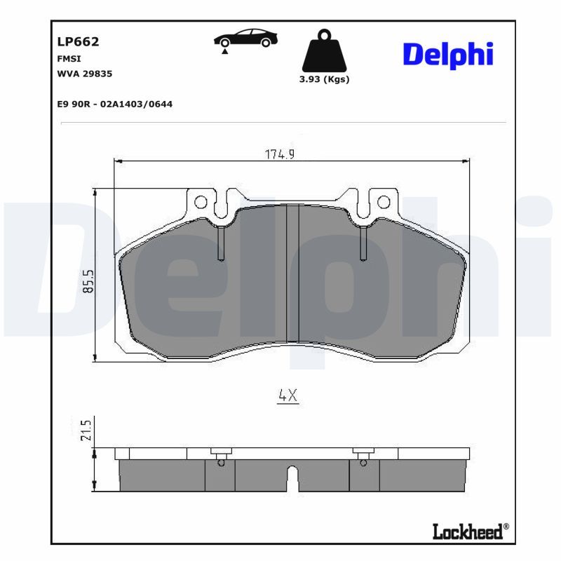 Гальмівні колодки дискові DELPHI LP662 - zapix