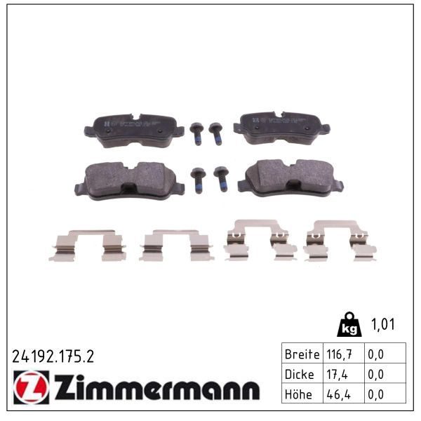 Гальмівні колодки дискові ZIMMERMANN 241921752 - zapix