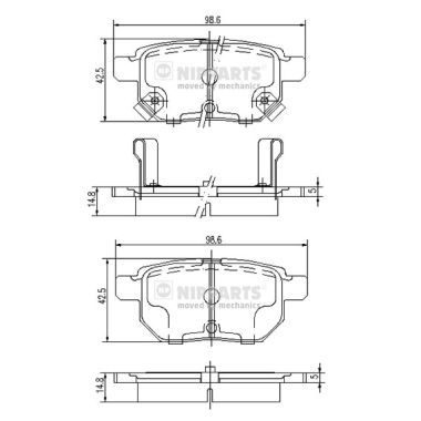 Гальмівні колодки дискові NIPPARTS J3612034 - zapix