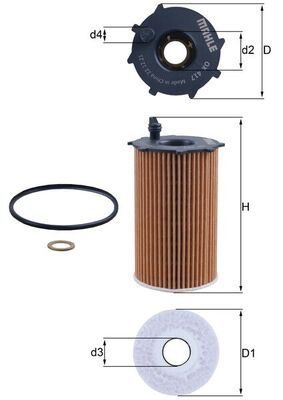 Оливний фільтр MAHLE OX417D - zapix