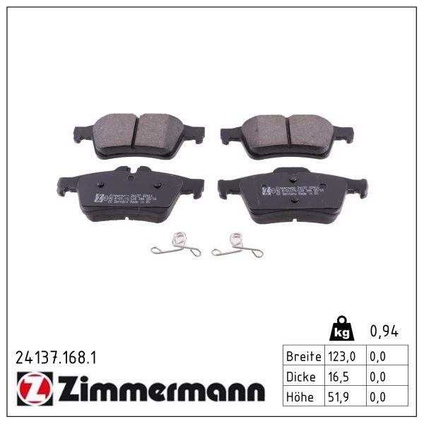 Гальмівні колодки дискові ZIMMERMANN 241371681 - zapix