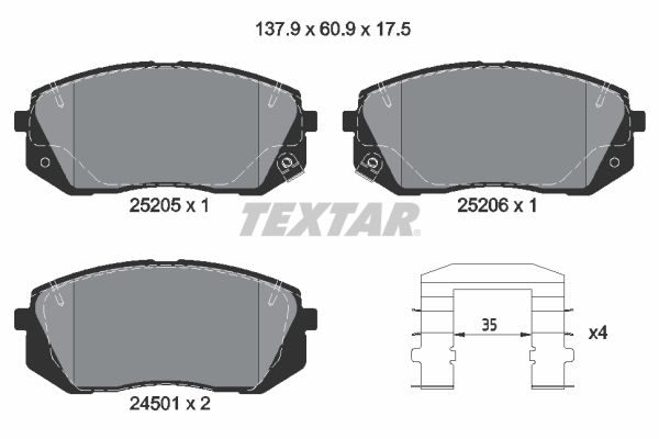 Гальмівні колодки дискові TEXTAR 2520501