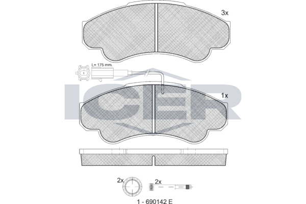 Гальмівні колодки дискові ICER 141522066 - zapix
