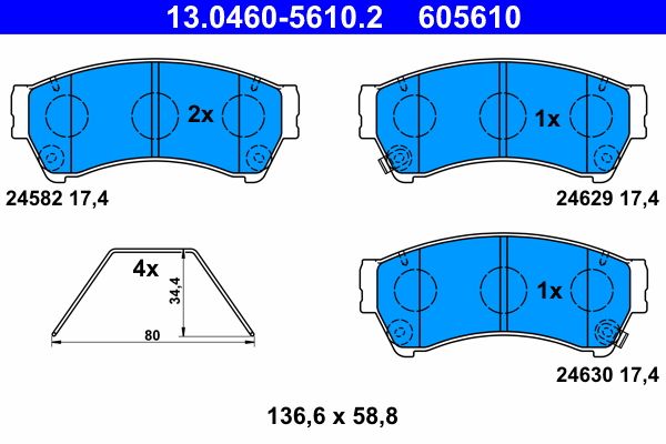 Гальмівні колодки дискові ATE 13046056102 - zapix