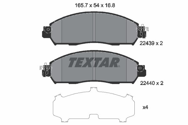 Гальмівні колодки дискові TEXTAR 2243901 - zapix